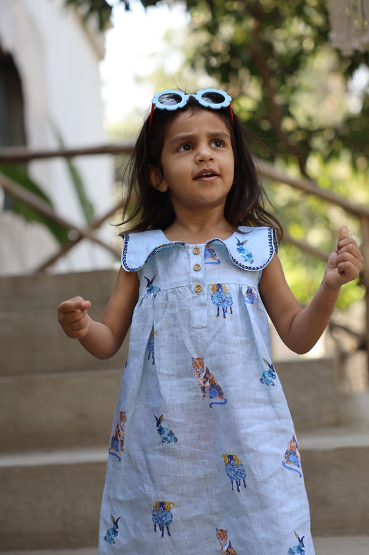 The Royal Toika Print Pure Linen Dress