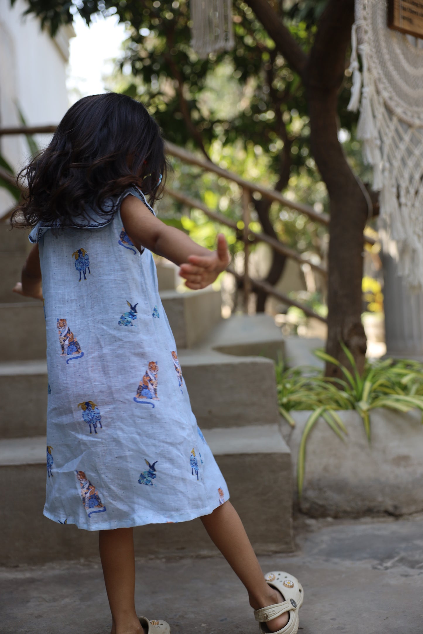 The Royal Toika Print Pure Linen Dress