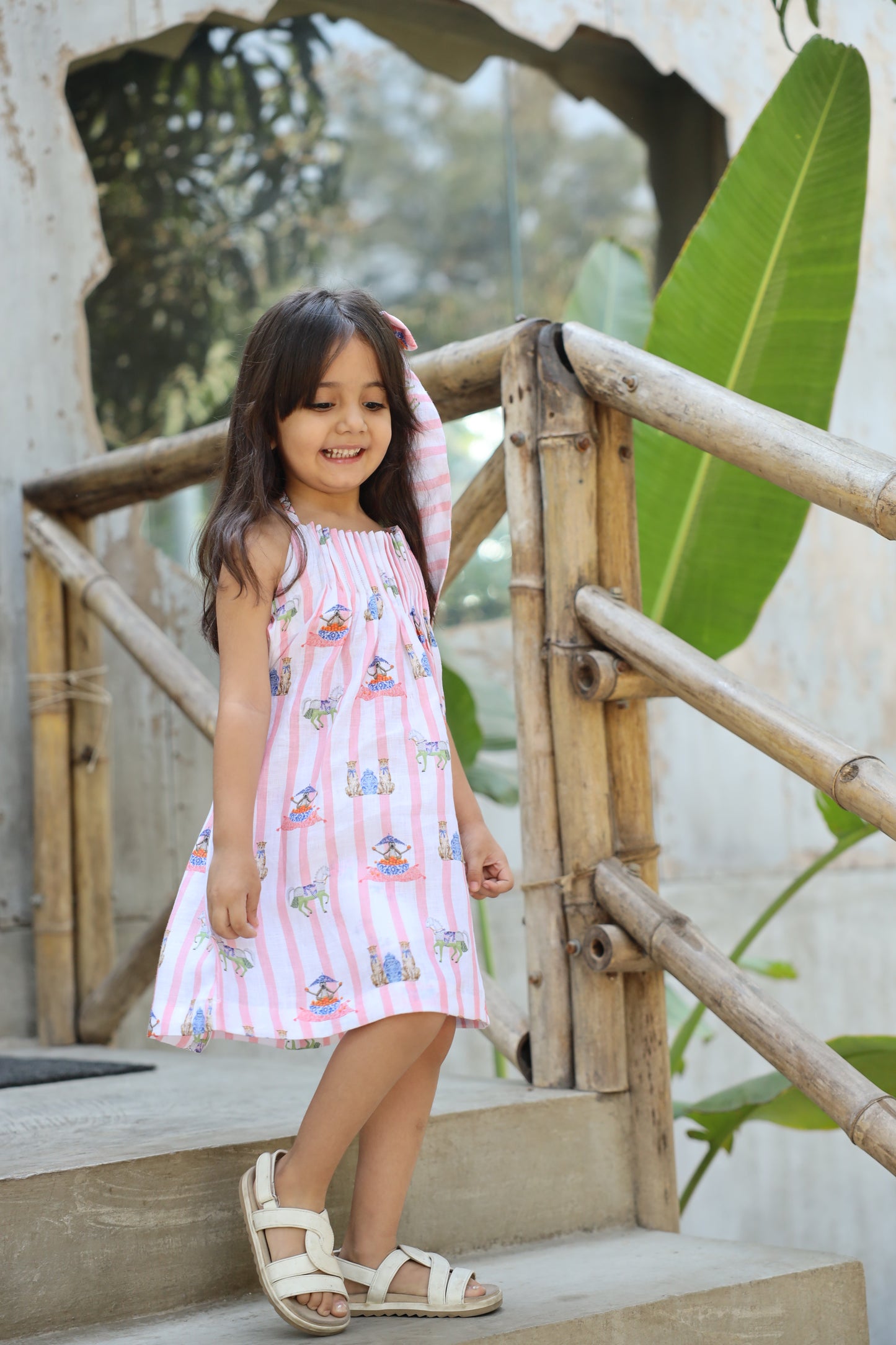 The Sultan's Tapestary Print Pure Linen Dress