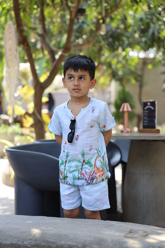 The Natures Flight Print Pure Linen Coord Sets