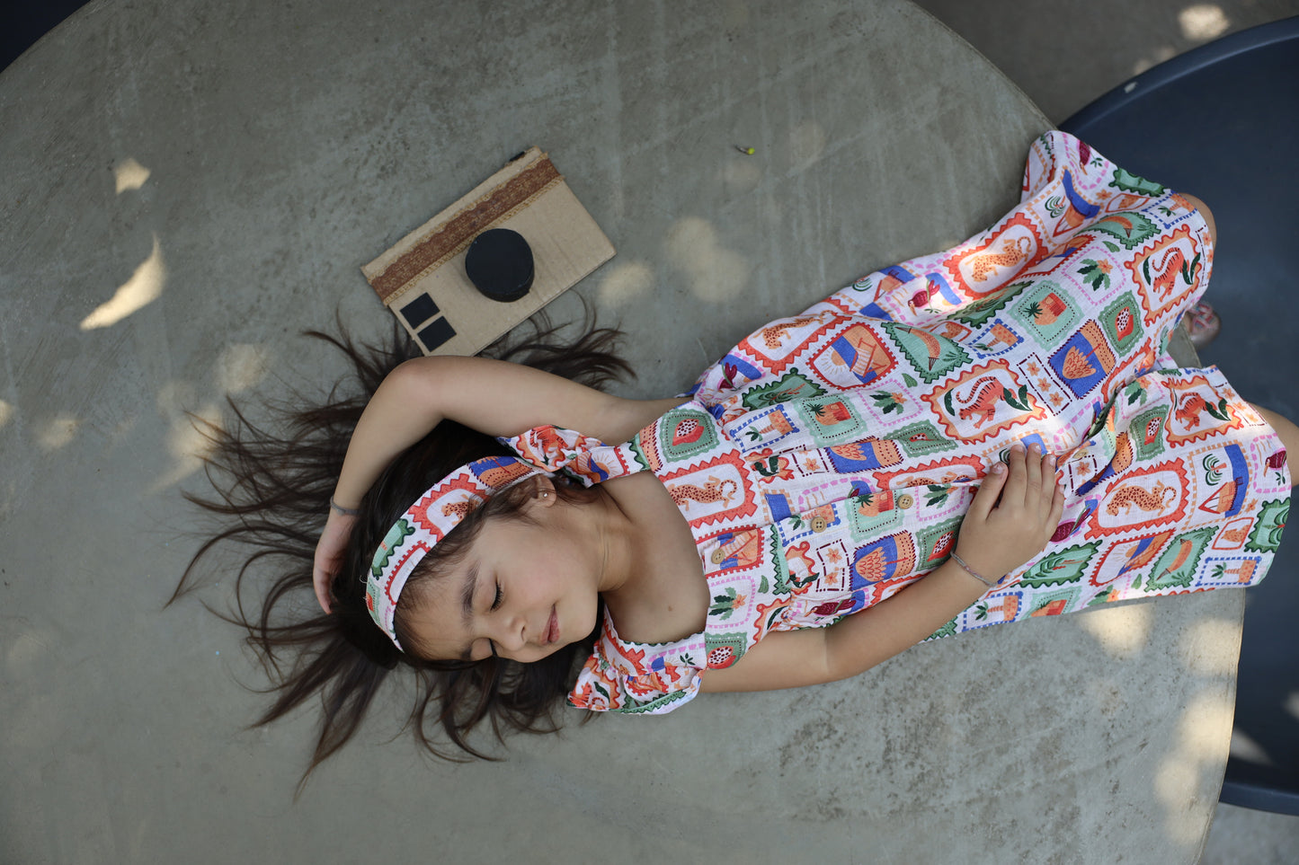 The Wild Emblem Print Pure Linen Dress