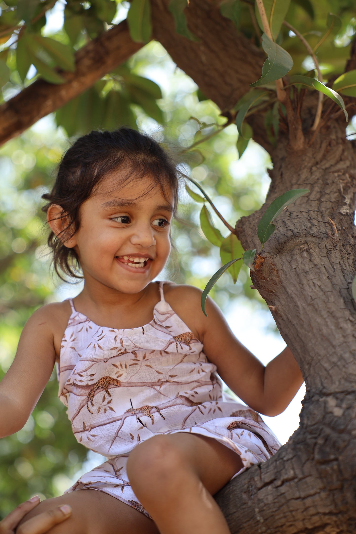 The Mystic Felines Print Pure Linen Skort Top Coord Set