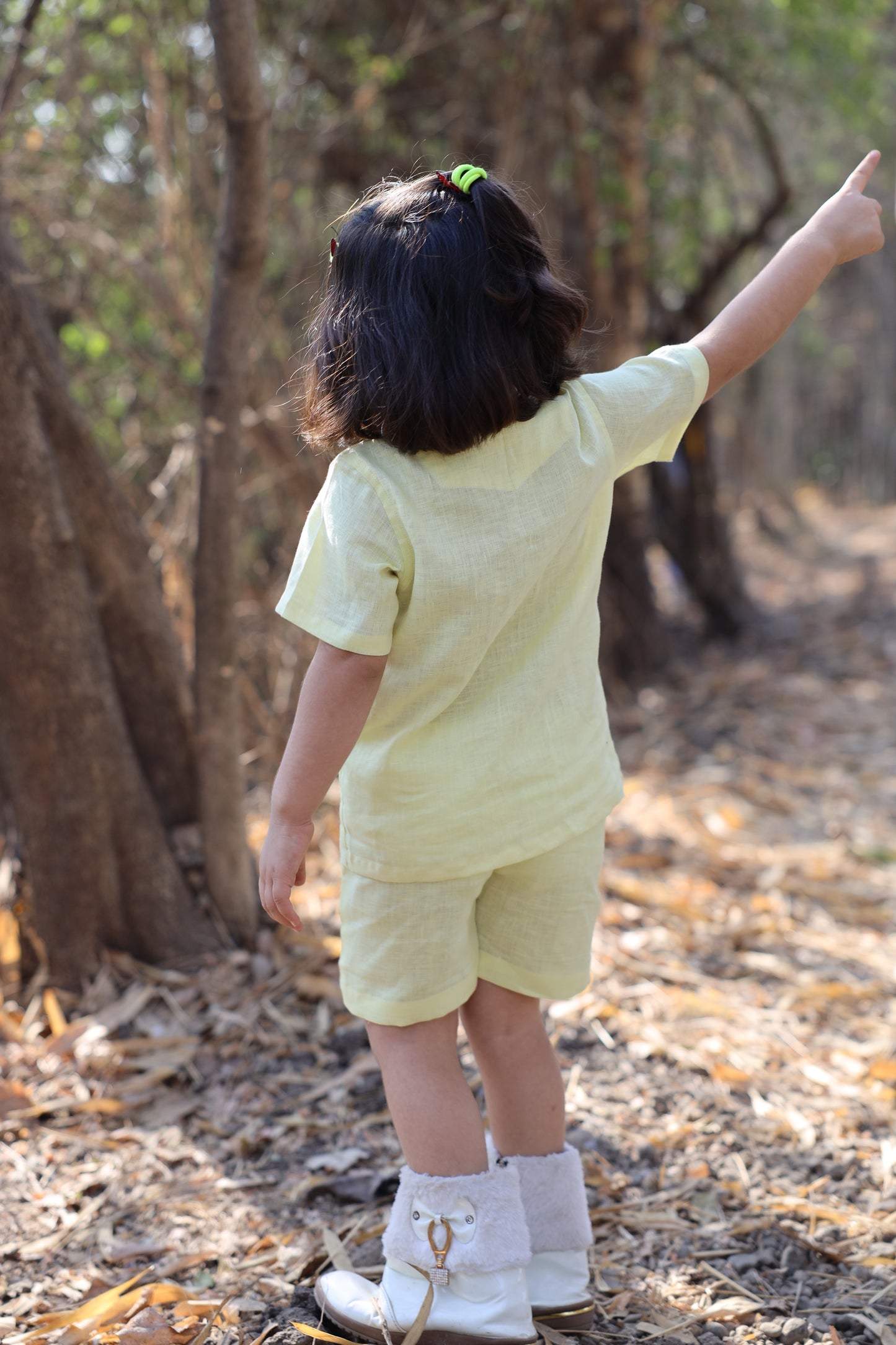 The Serenity By The Shore inspired Pure Linen Handwork Unisex Coord Set