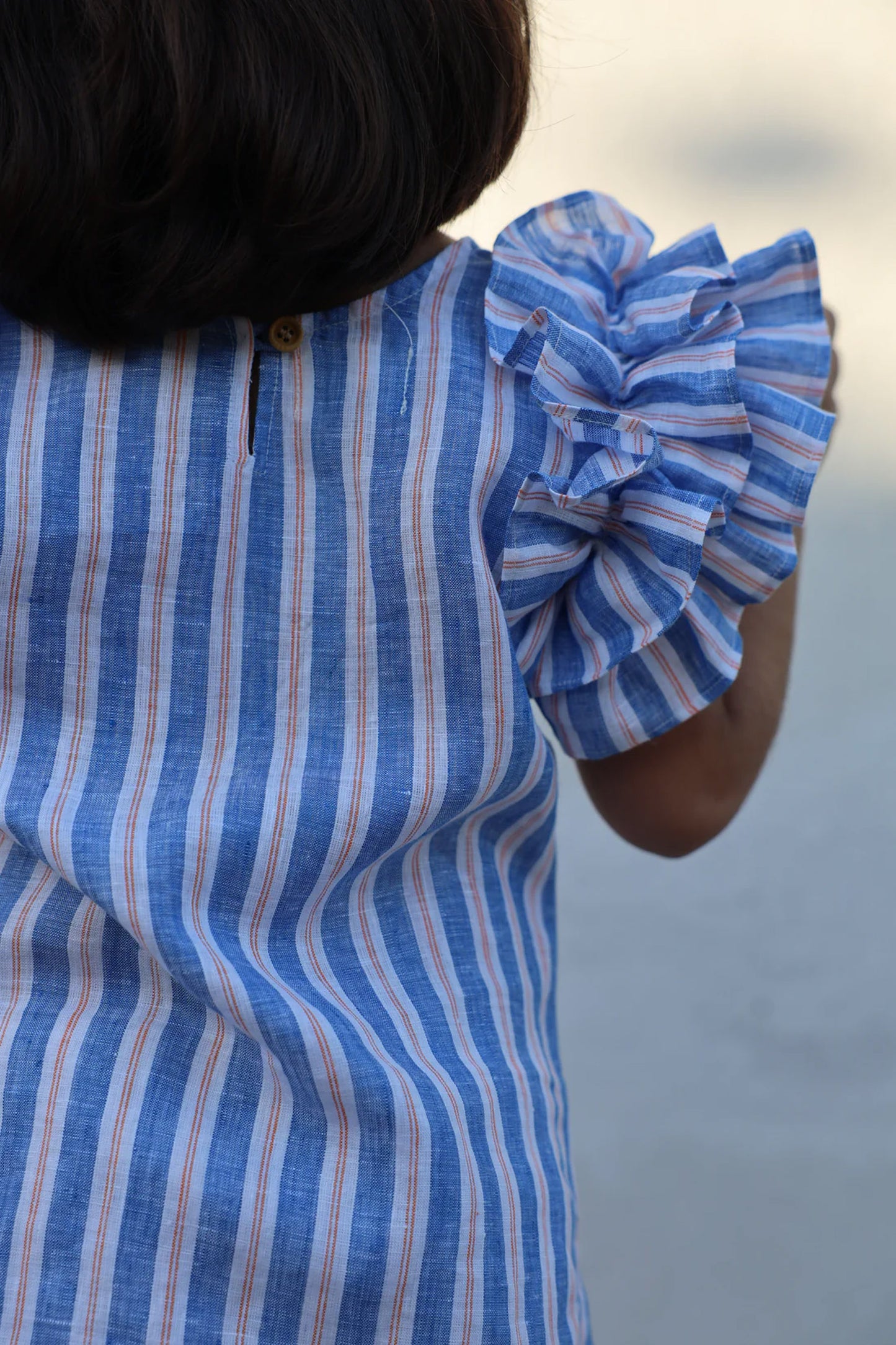 Serene Stripes Pure Linen Dress