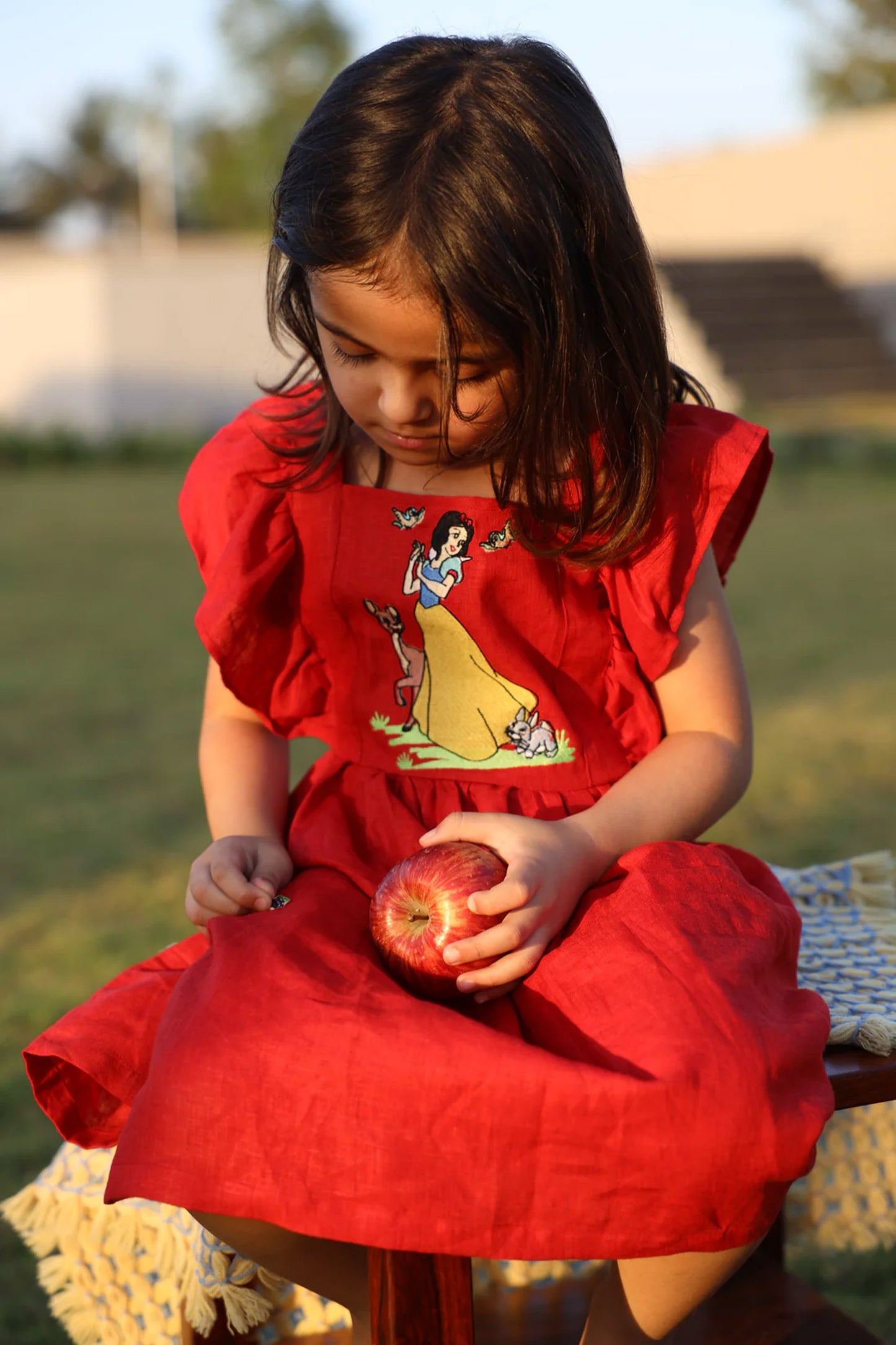 Snow White's Garden Pure Linen Dress