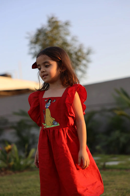 Snow White's Garden Pure Linen Dress