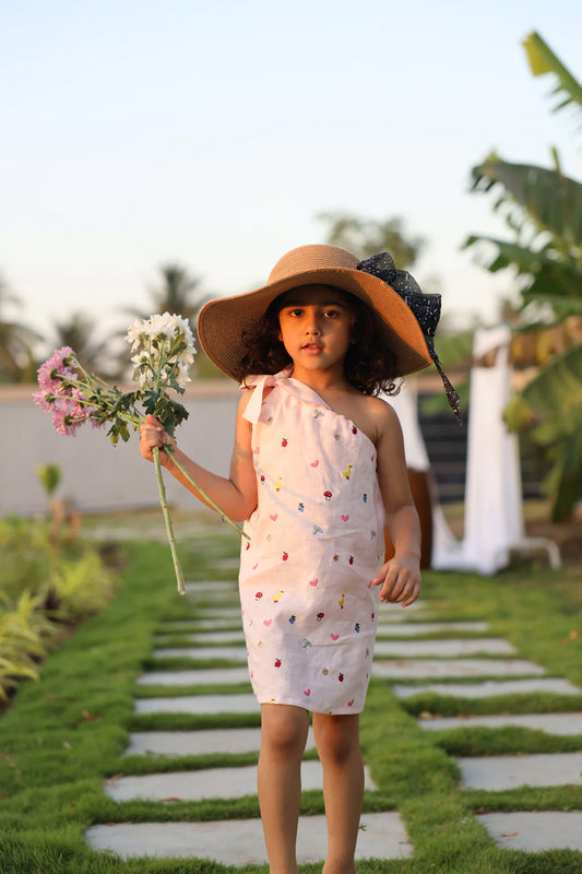 Little Bloom Embroidered Pure Linen Dress