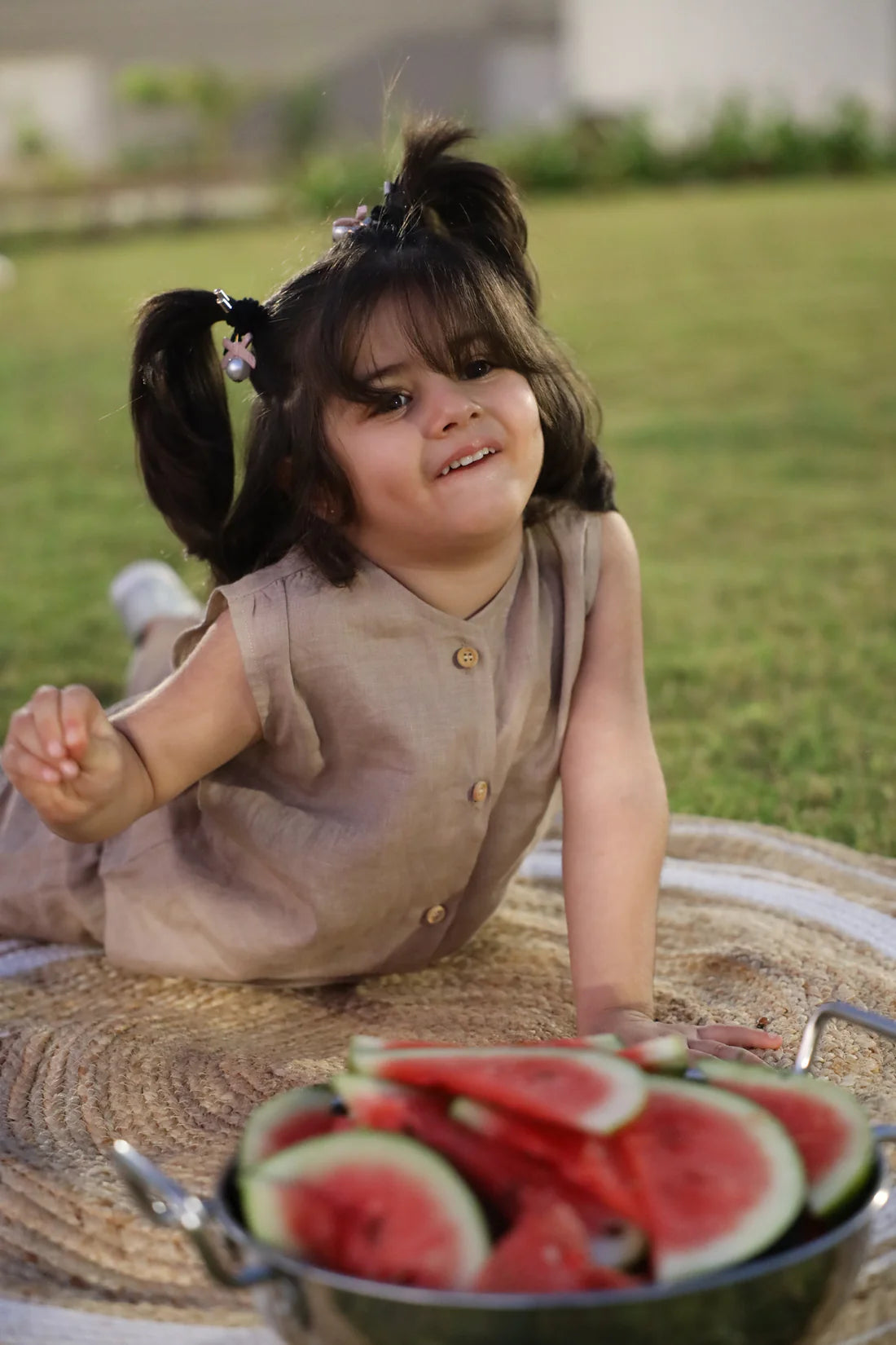 Pure Linen Sleeveless Top - Joggers style pants Coord Set - Brown