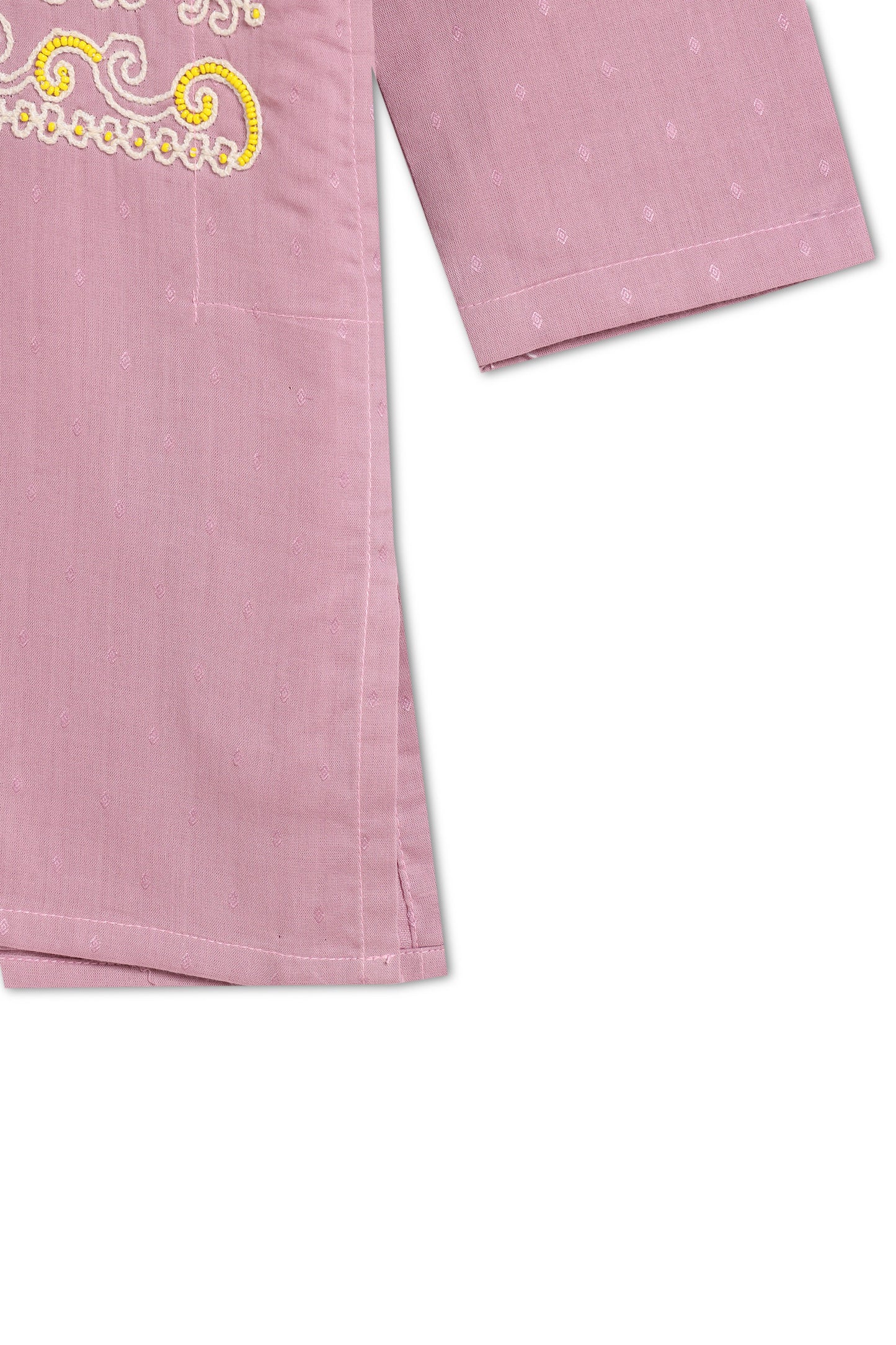 Peacock Glory Threaded Mauve Kurta Set