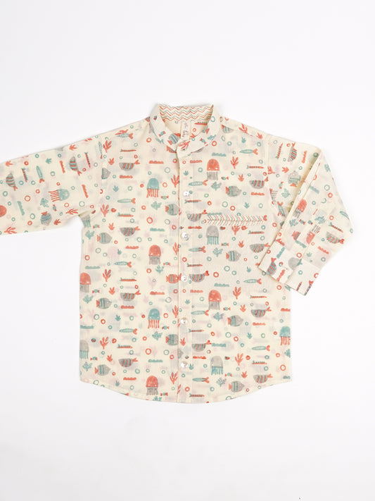 Sea World Boys Chinese Collar Shirt