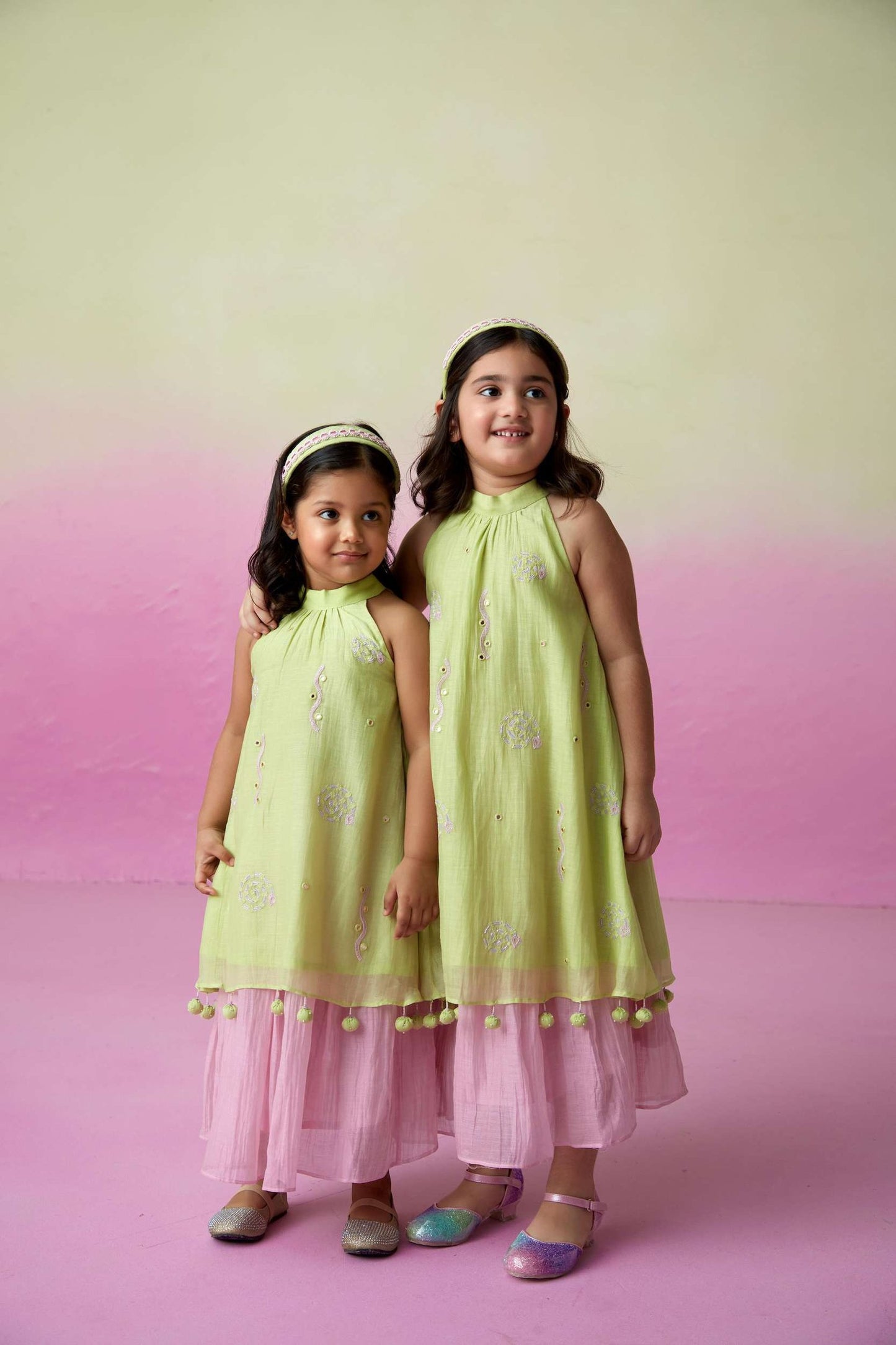 LITTLE STARRY KURTA SKIRT SET