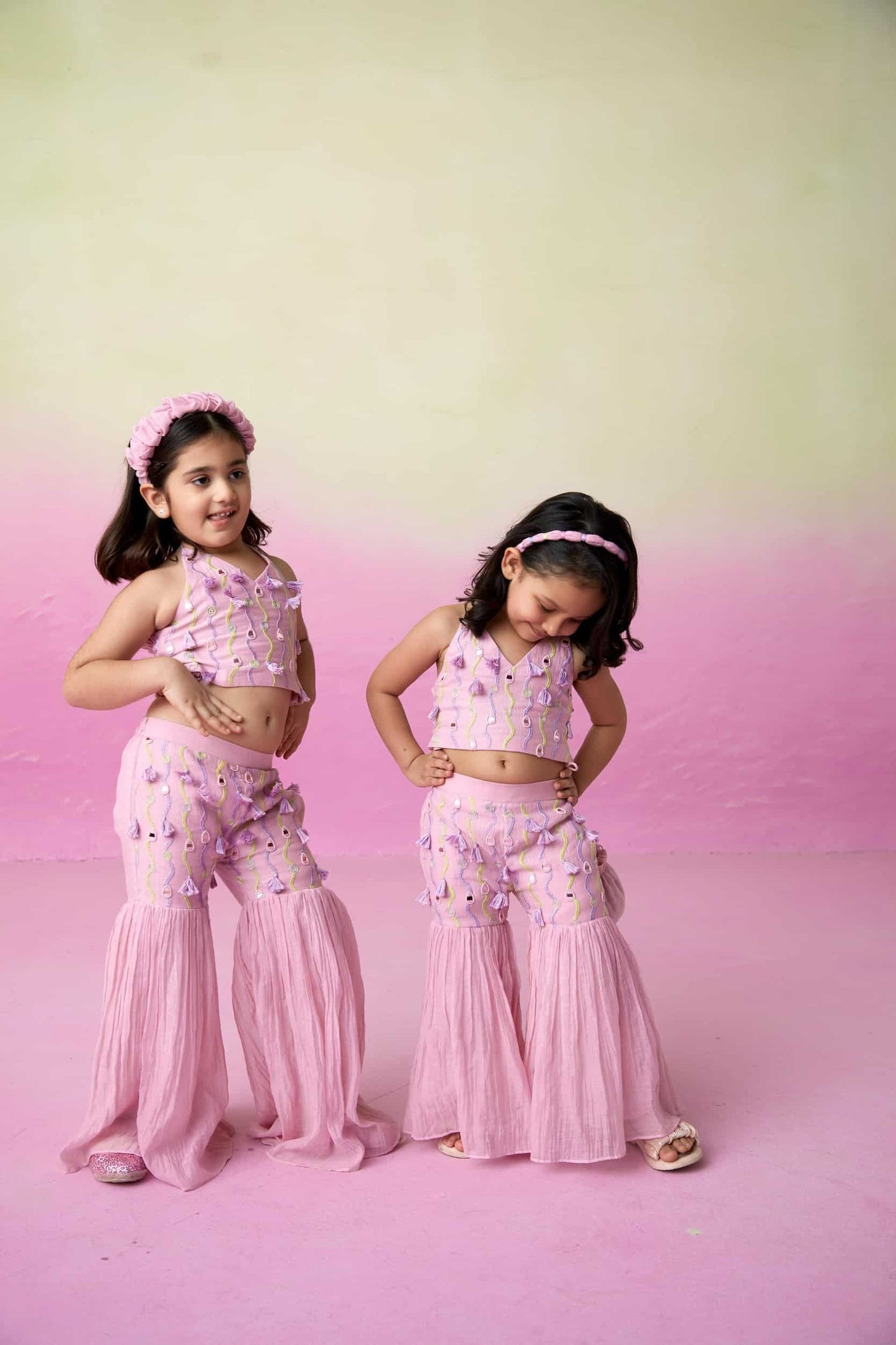 PETAL PINK SHARARA SET