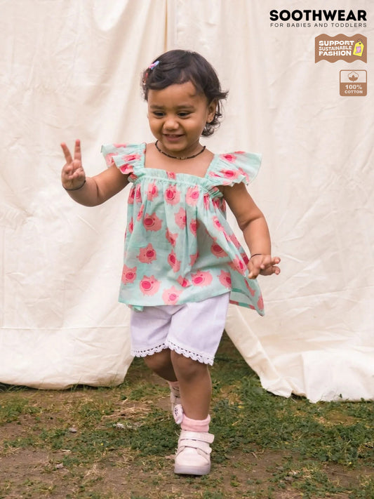 Piggy Summer Pure Cotton Baby Girl Co-Ord Set