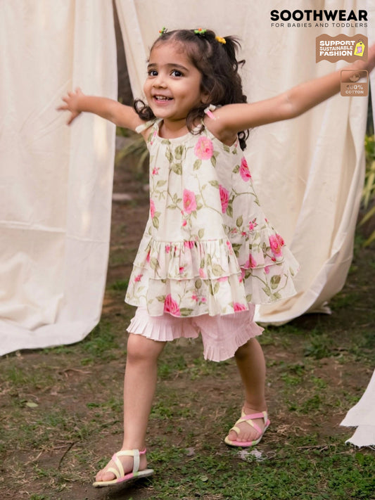 Girls Soft Cotton Co-Ord Set With Adjustable Strings