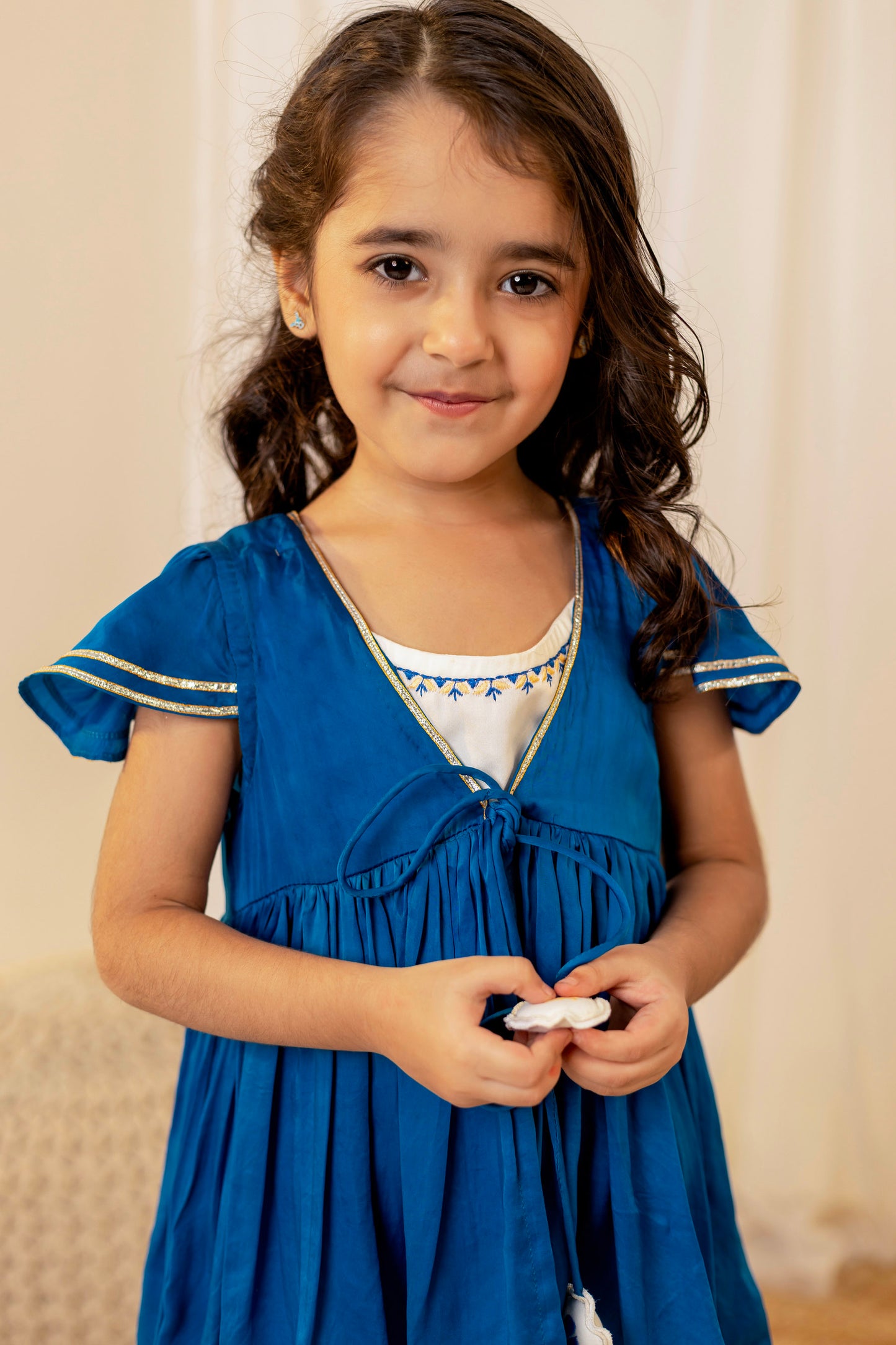 Cobalt Blue & White Jacket Pant Set