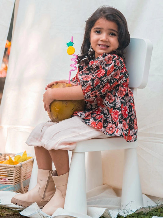 Baby Girl Floral Printed Pure Cotton Summer Co-Ord Set