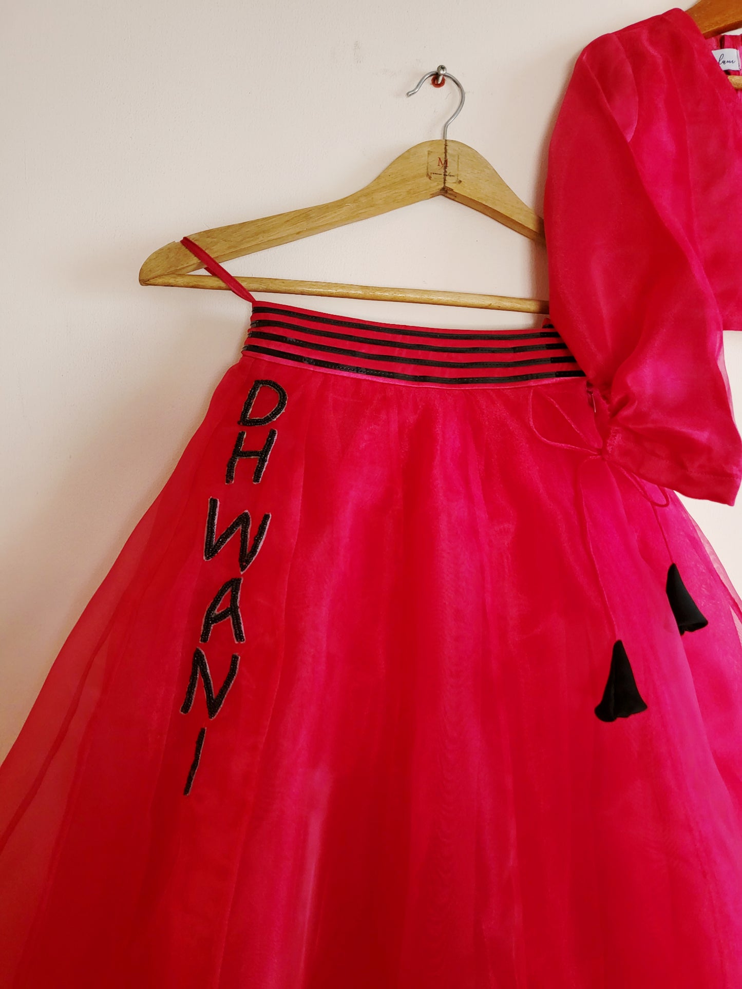 Hot Pink Name Lehenga