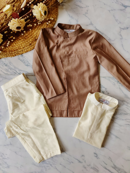 Sepia Offwhite Jacket Set