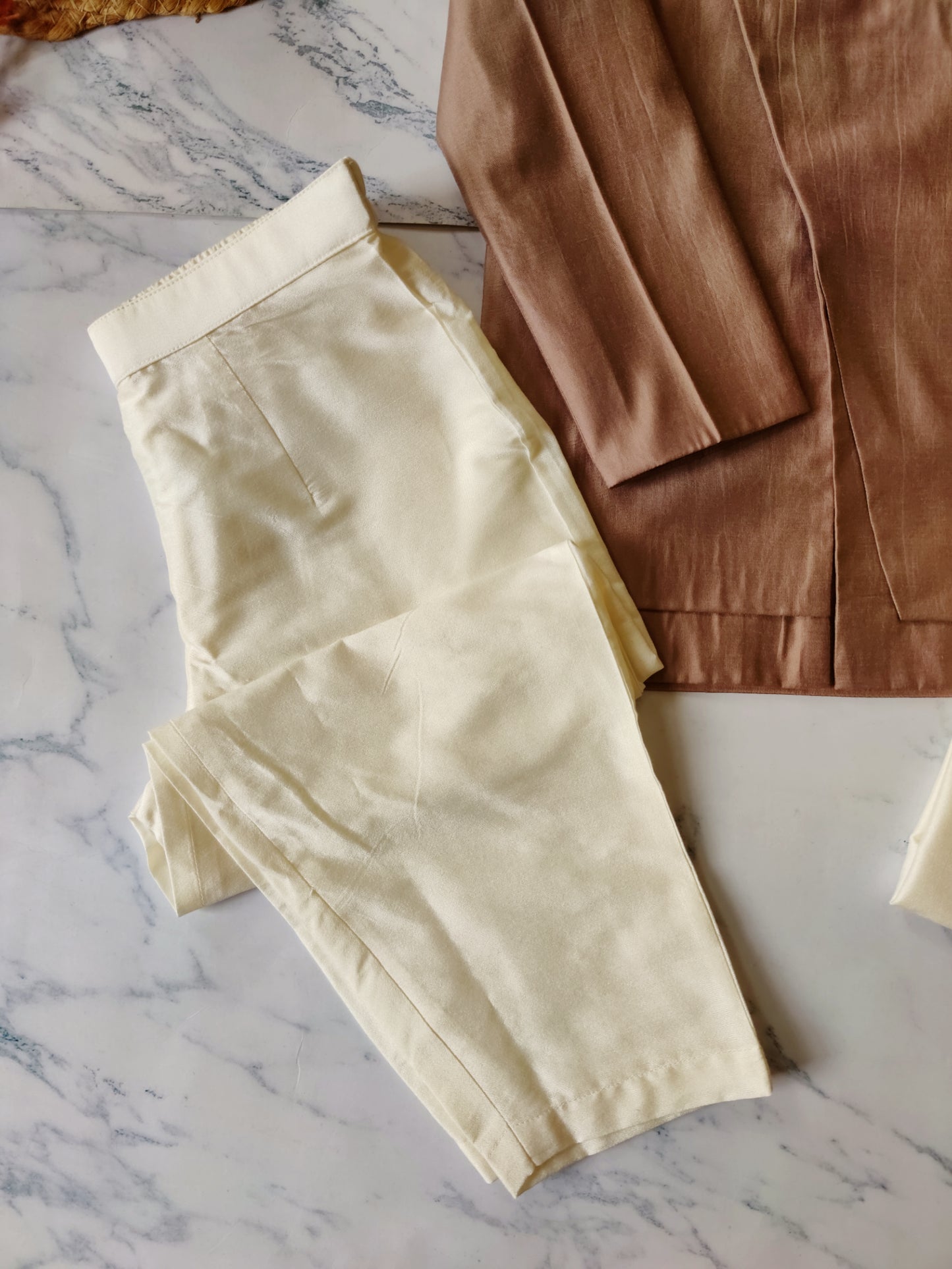 Sepia Offwhite Jacket Set