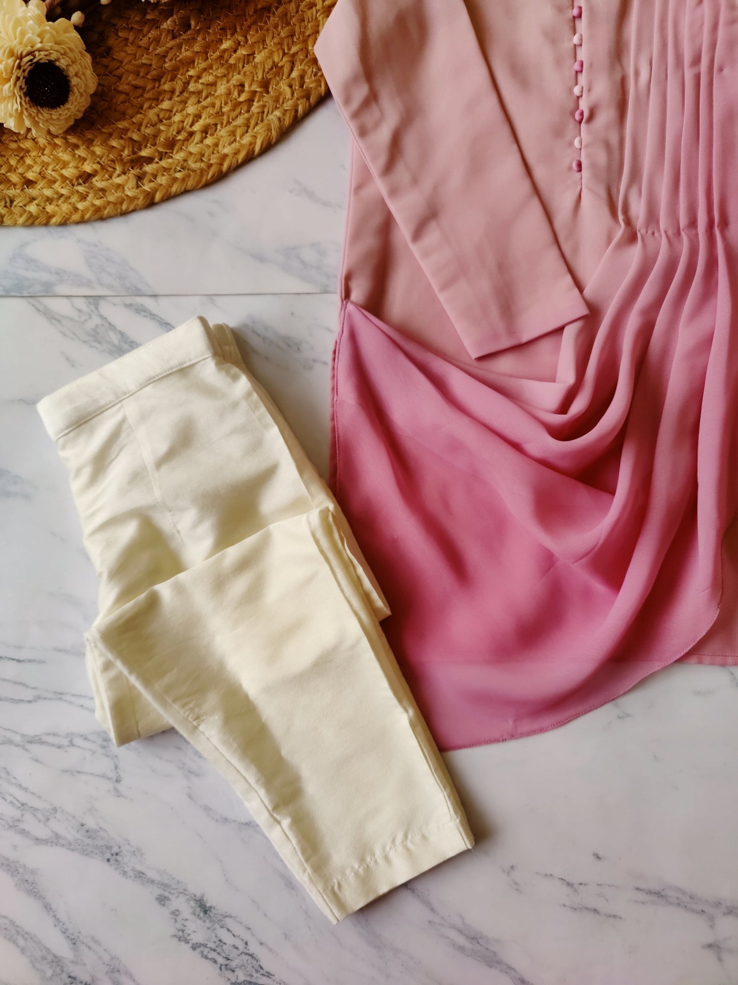 Onion Pink Ombre Kurta Pajamas