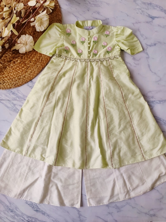 Mint Peach Anarkali Kurta Set