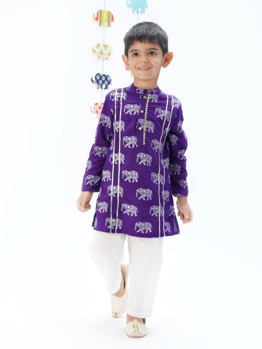 Trunk Tales Boys Purple Kurta with Pant set