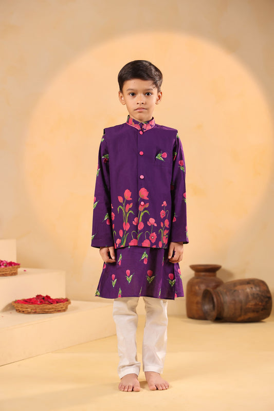 BOY GENDA PHOOL BANDI SET- PURPLE