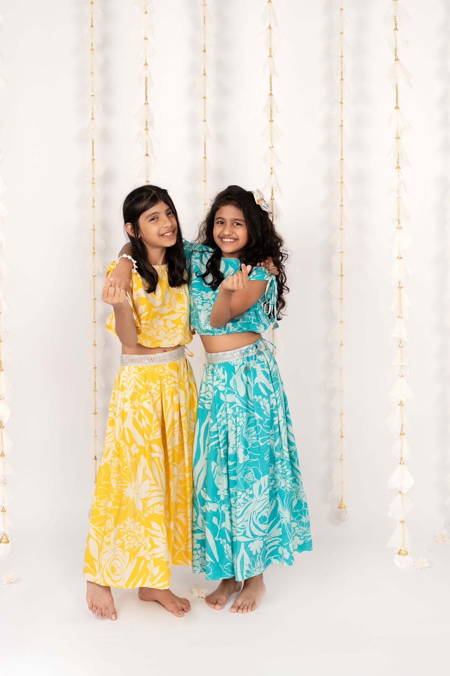 Aqua Bloom Skirt Set