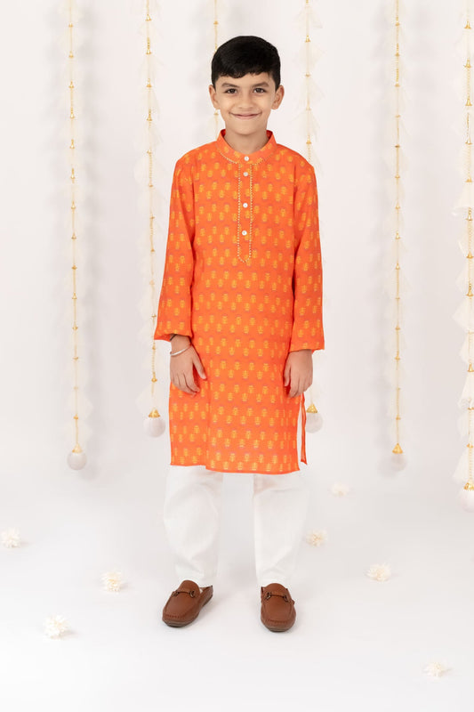 Orange Glow Kurta with Pants