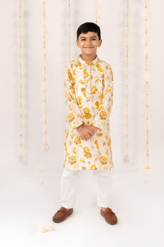Yellow Garden Kurta with Pants