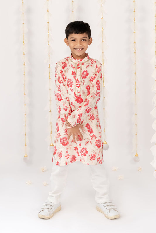 Vintage Rose Kurta with Pants