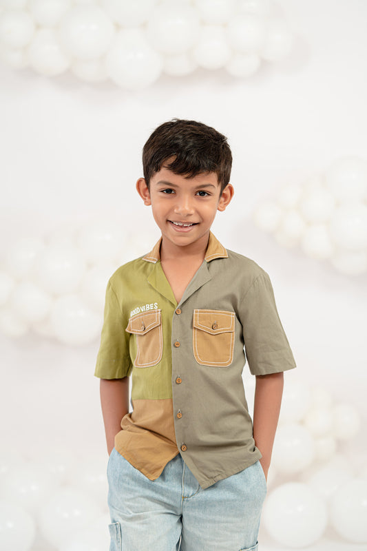 GOOD VIBES COLORBLOCK SHIRT