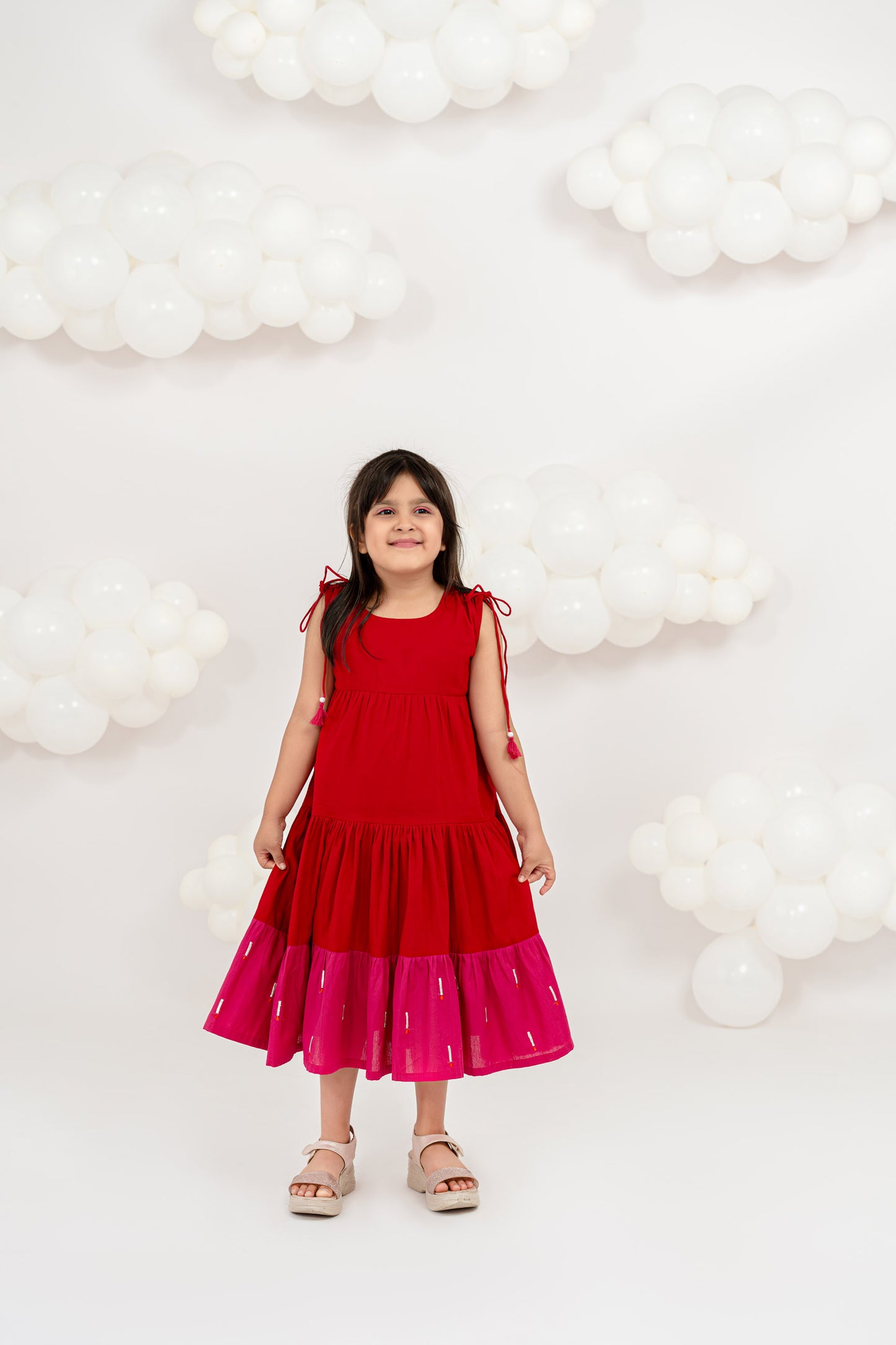 TASSEL TWIRL RED DRESS