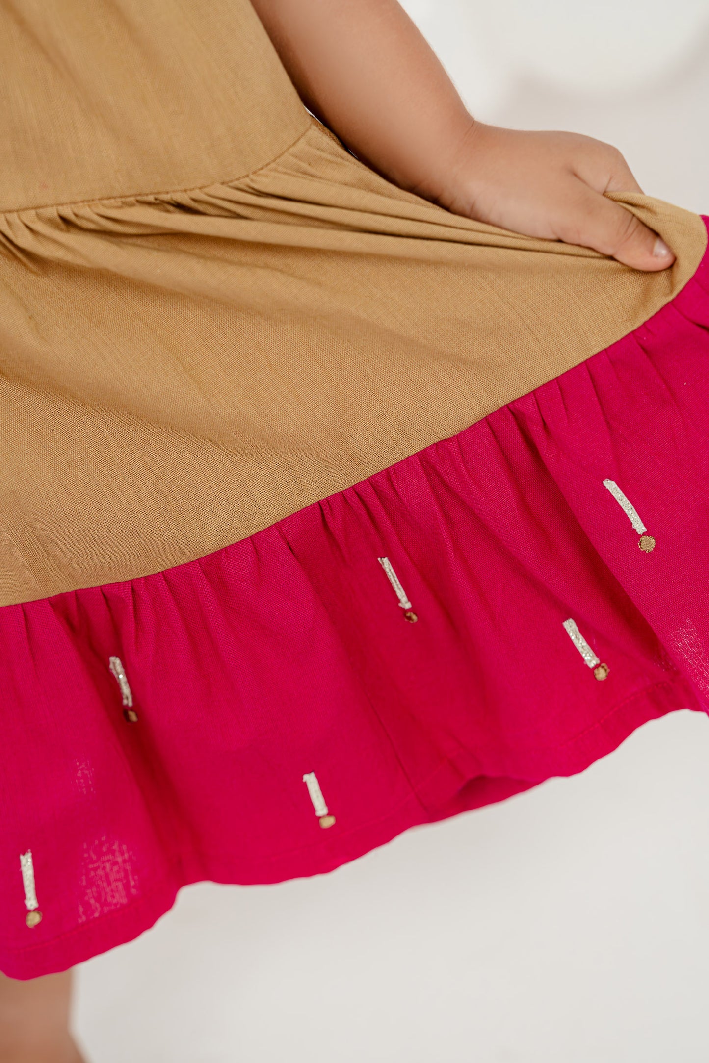 TASSEL TWIRL BEIGE DRESS