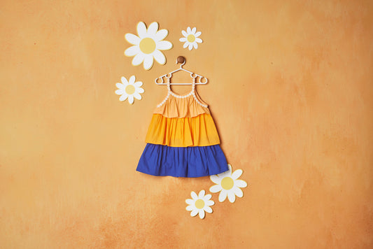 ORANGE TRIO LAYER FROCK