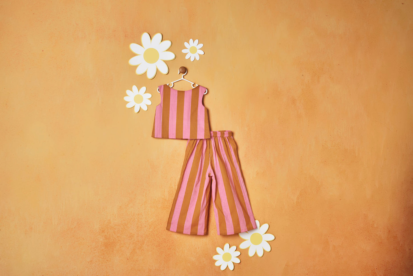 BROAD STRIPES CLASSIC PINK & BROWN CORD SET