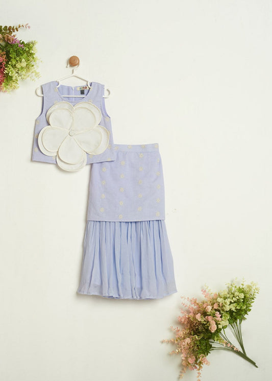 WHITE FLOWER PURPLE SET