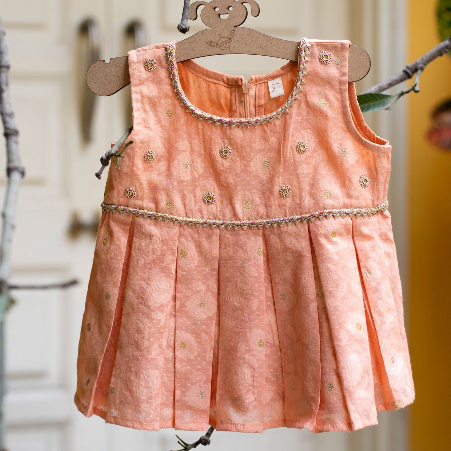 NOOR INFANT GIRLS PEACH DRESS