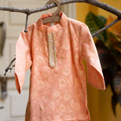 NOOR BOYS PEACH KURTA SET