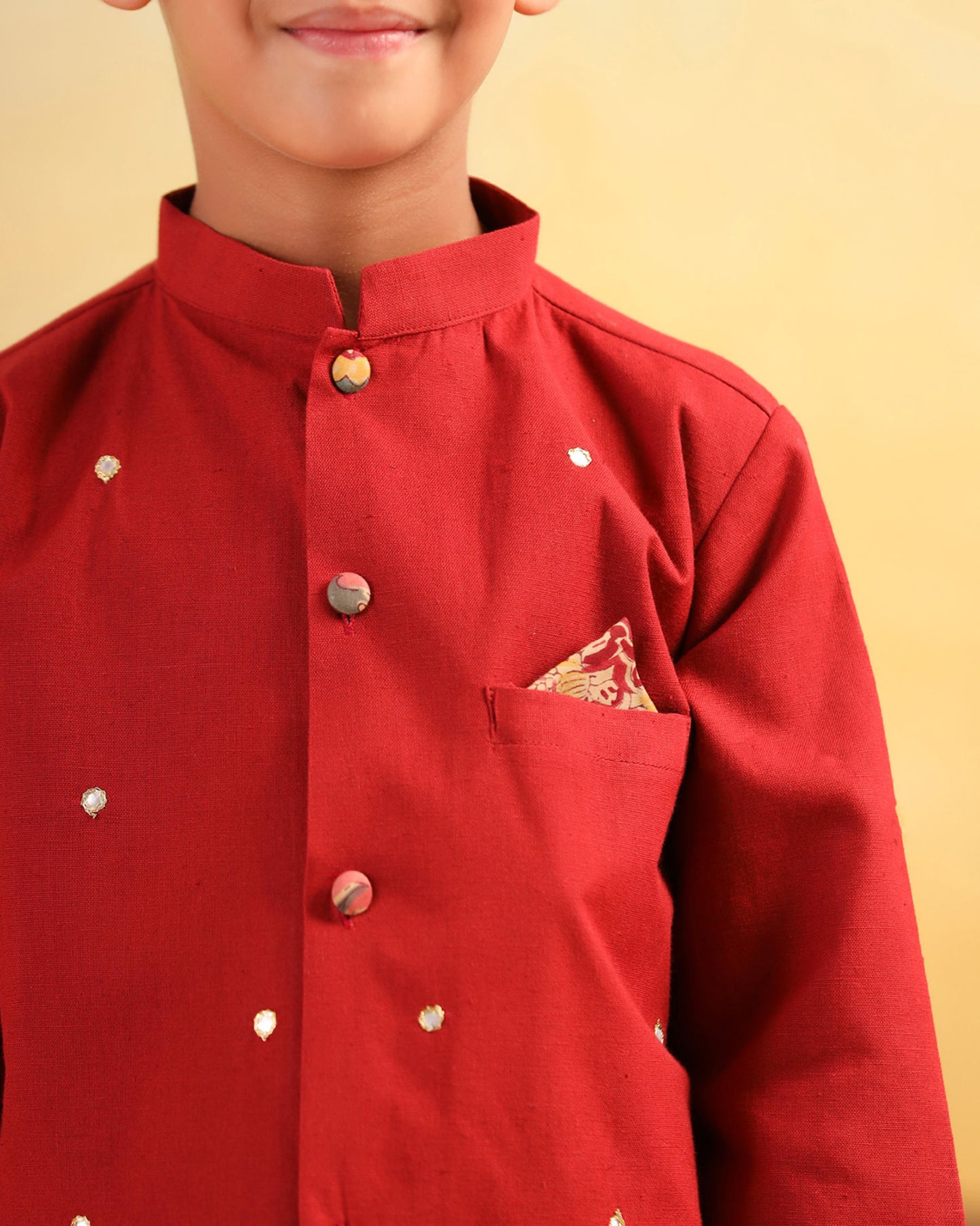BOY DHOLA MARU DHOTI KURTA SET- MAROON
