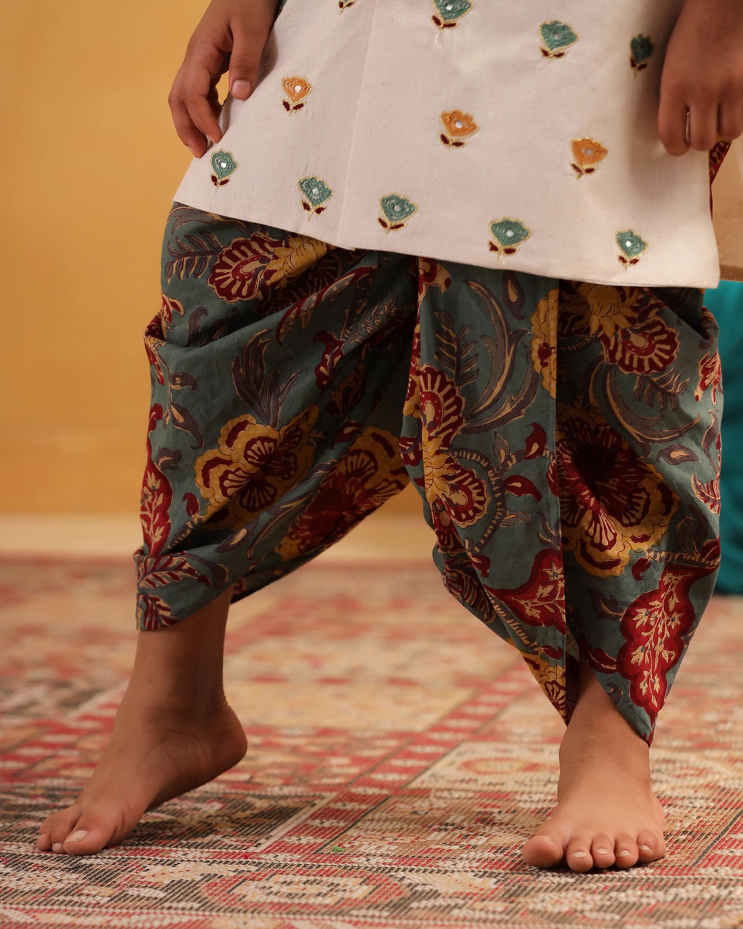 BOY DHOLA MARU DHOTI KURTA SET- BEIGE