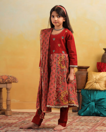 GIRL DHOLA MARU EMBROIDERED SKIRT SET