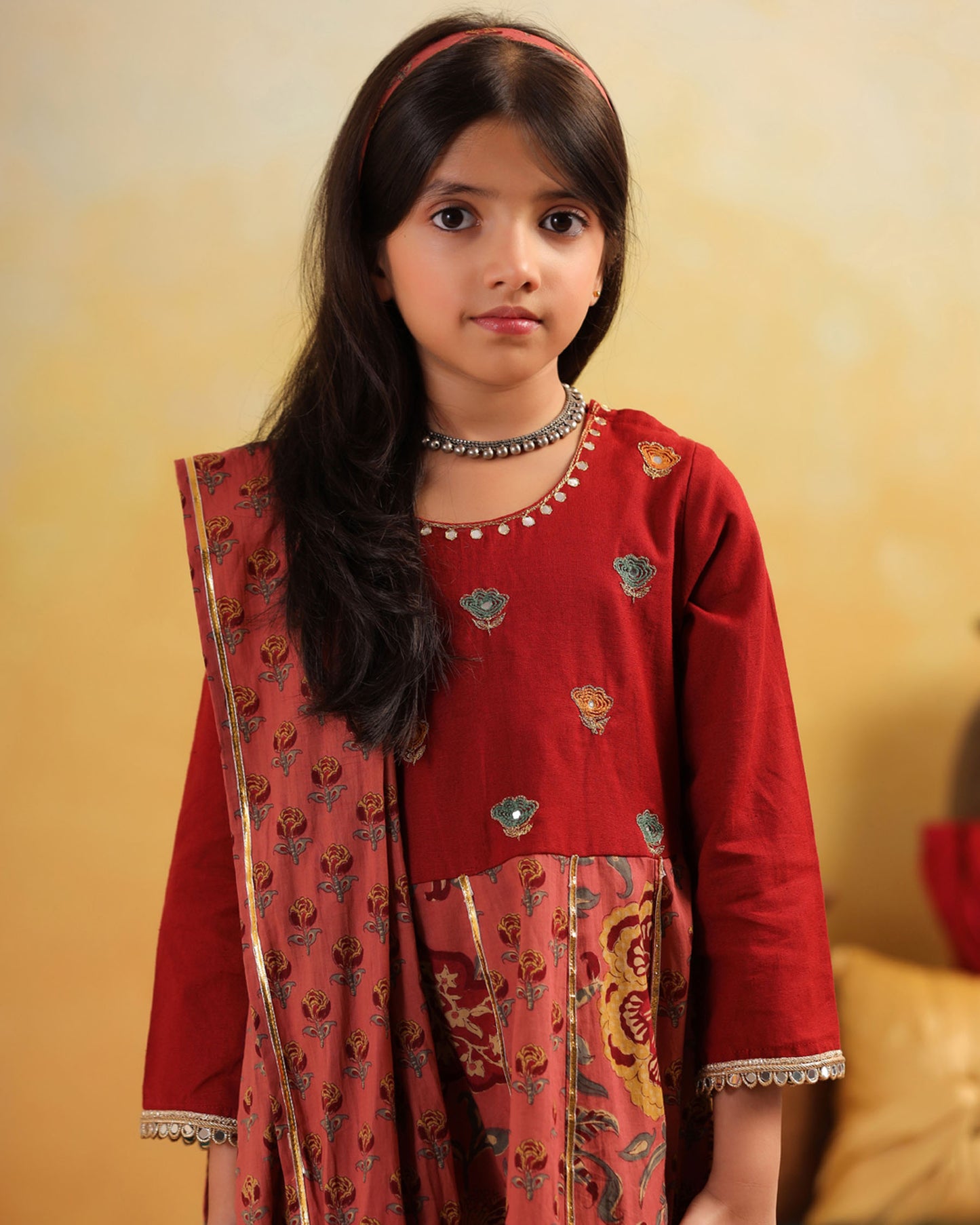 GIRL DHOLA MARU EMBROIDERED SKIRT SET