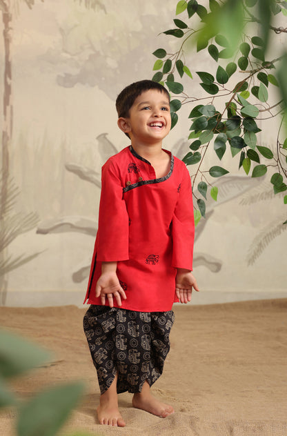 BOY ELEPHANT DHOTI  KURTA  SET