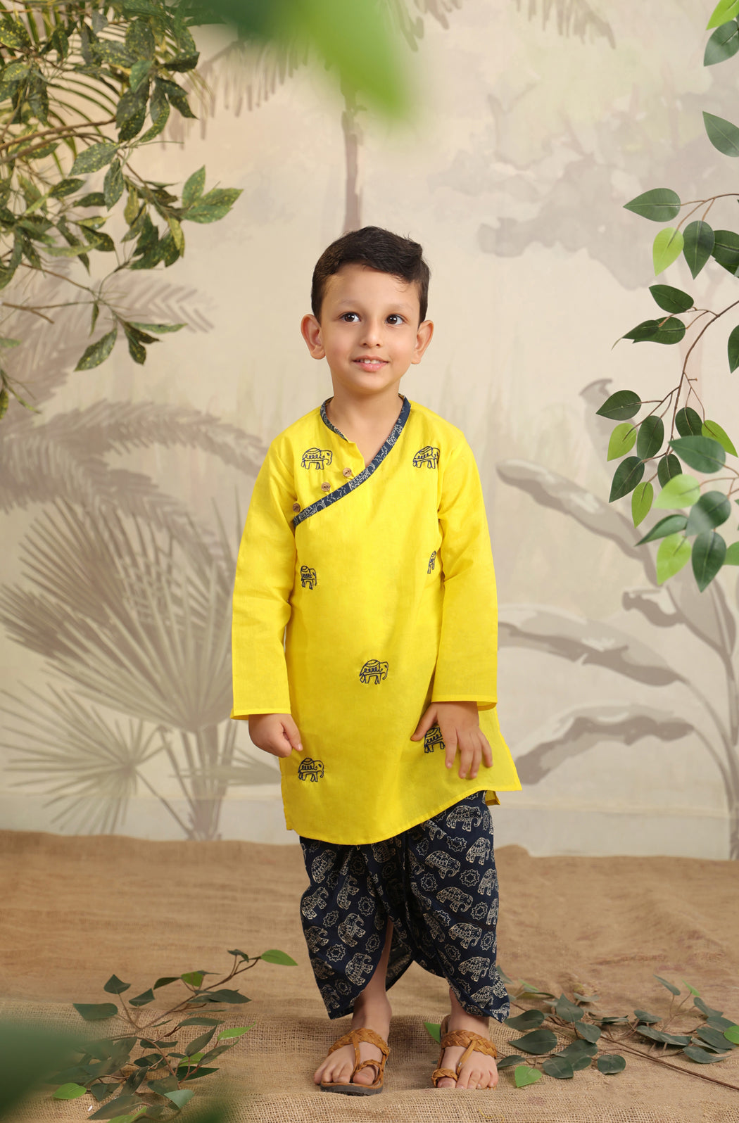 BOY ELEPHANT DHOTI  KURTA  SET