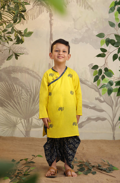 BOY ELEPHANT DHOTI  KURTA  SET