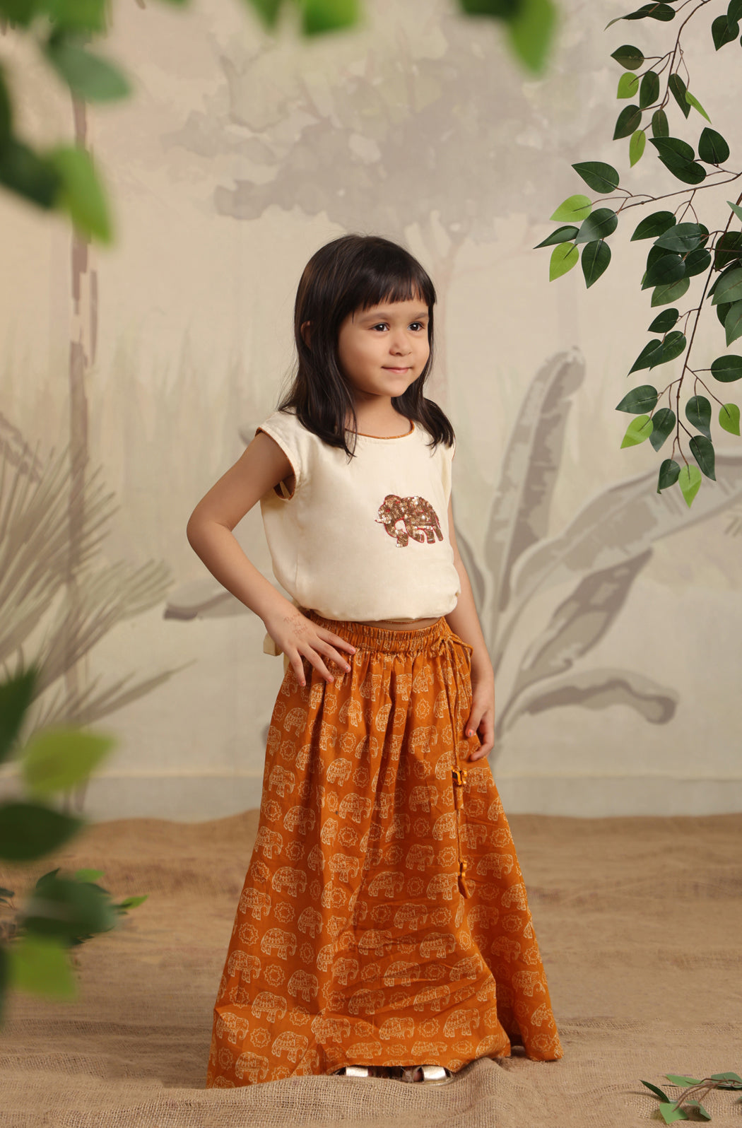 GIRL ELEPHANT SKIRT TOP SET