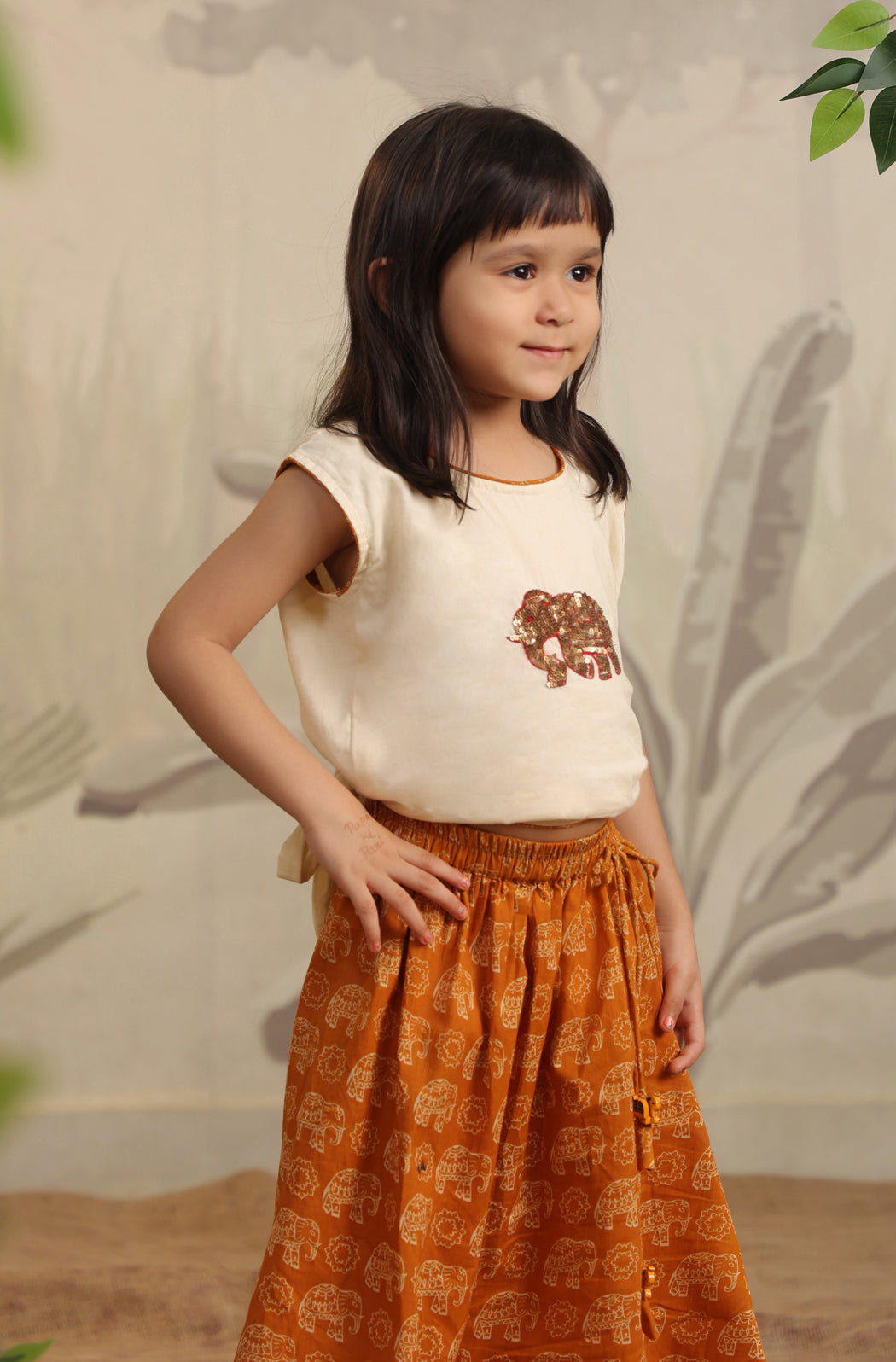 GIRL ELEPHANT SKIRT TOP SET