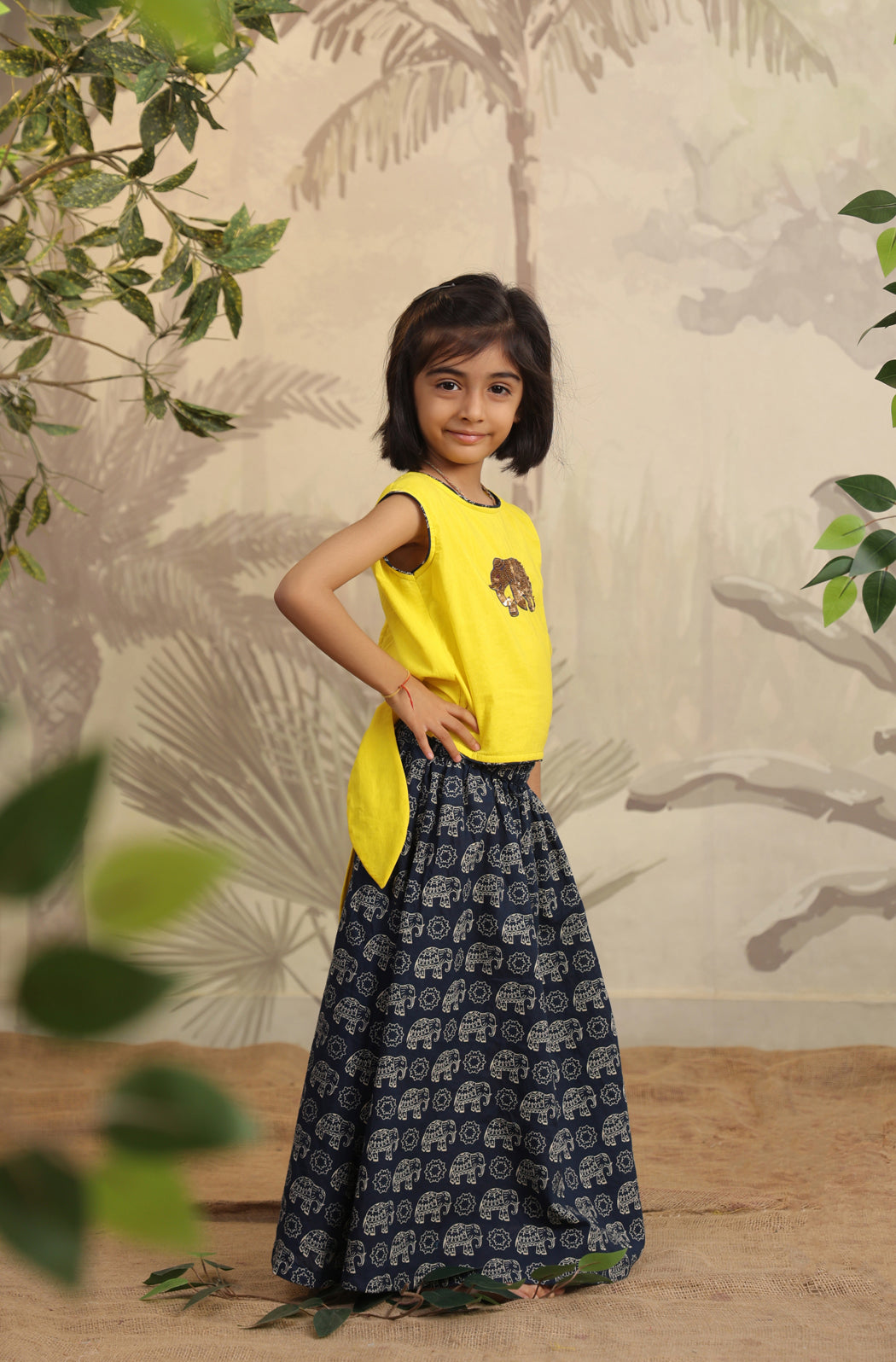 GIRL ELEPHANT SKIRT TOP SET