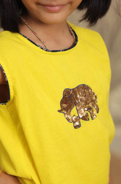 GIRL ELEPHANT SKIRT TOP SET